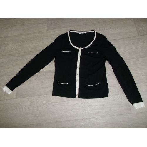 Gilet Rose Nacre Noir Et Blanc Très Chic Taille M Tbe