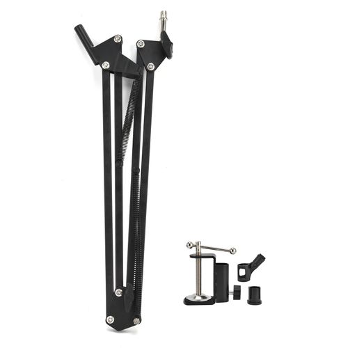 Support de microphone de bureau pliable, telescopique, stable, universel, en metal