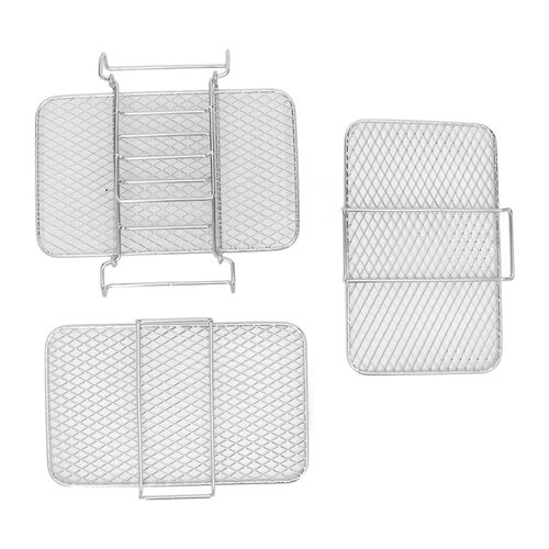 Grilles de friteuse en acier inoxydable, 3 grilles empilables pour friteuse et deshydrateur de cuisine Ninjia DZ201 DZ401