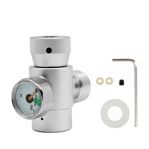 Kit de connecteur d'adaptateur de remplissage de cylindre de CO2 pour SodaStream (argent avec compteur)