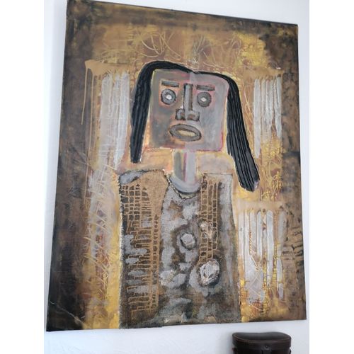 Peinture Sur Toile Signée Ch. Simon - Art Caraibien - Haitien
