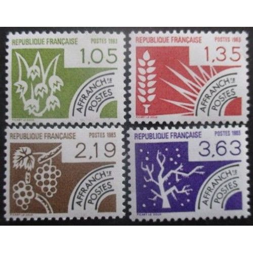 France Préoblitéré Série N°178 Au 181 Saisons Neuf **