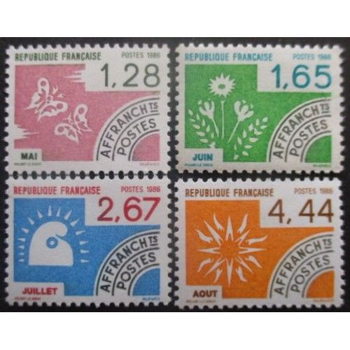 France Préoblitéré Série N°190 Au 193 Mois De L'Année Neuf **