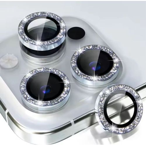 Protecteur D'Objectif D'Appareil Photo Pour Iphone 14 Pro Et 14 Pro Max - Effet Diamant - Silver