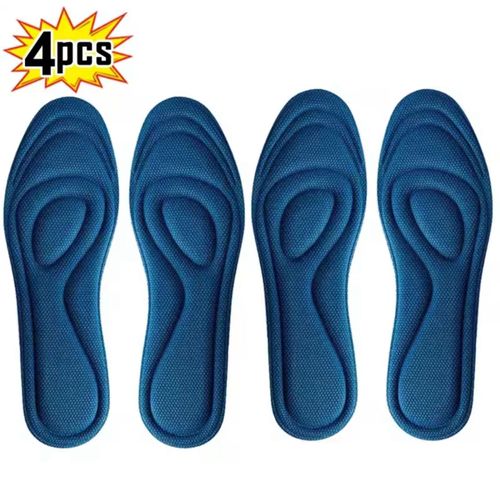 Semelles Orth4wd En Mousse À Mémoire De Forme Pour Chaussures De Dehors, Désodorisation Antifavorable, Absorption De La Sueur, Coussinets De Course, 2 Paires - Bleu
