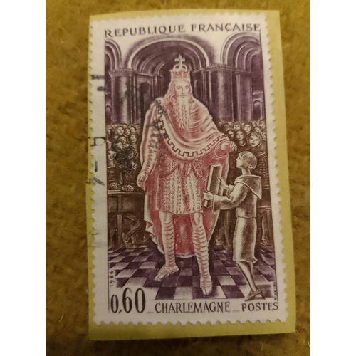 Timbre Oblitéré République Française 0,60 Charlemagne.