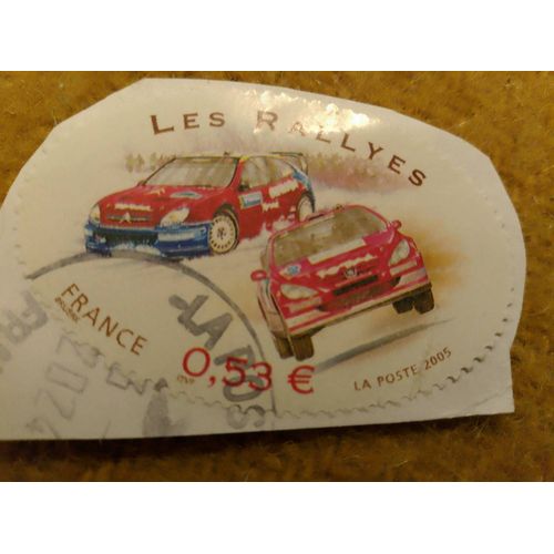 Timbre Oblitéré France 0,53 Les Rallyes Coloré.