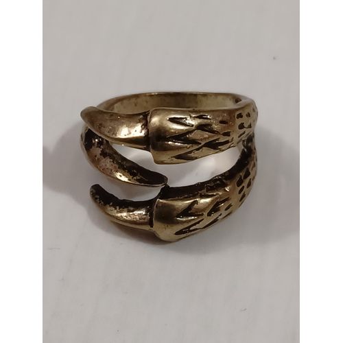 Bague Métal Doré,Griffes,Taille 17.52 Mm, Reglable