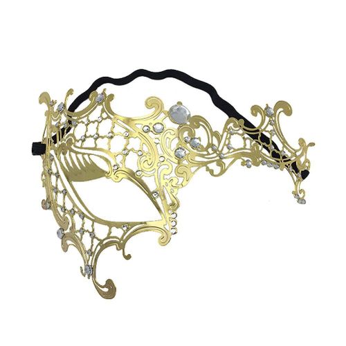 Élégant Demi-Masque Vénitien Doré Pour Bal Masqué, Fêtes Et Halloween - Design Réglable, Léger Et Unisexe