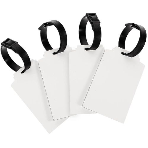 Étiquettes de bagages vierges personnalisables à faire soi-même ¿ Lot de 4 cartes d'identité avec nom et transfert thermique pour un style de voyage personnalisé