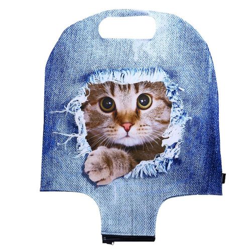 Housse de protection extensible pour valises de 29 à 32 pouces, imprimée en 3D, motif chat déchiré, durable et élégante.