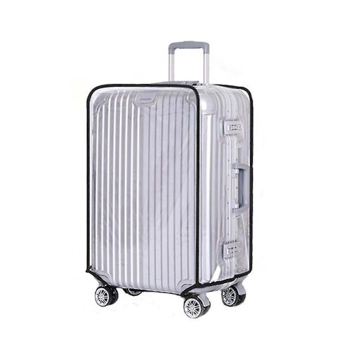 Housse de protection transparente en PVC pour valises, résistante à la poussière et aux rayures, lavable et facile d'accès.