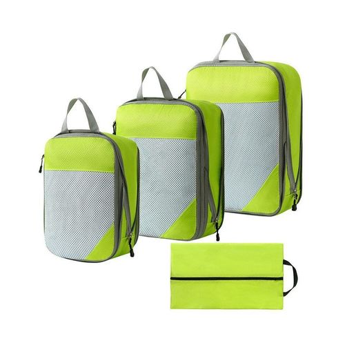 Ensemble De 4 Cubes De Compression Pour Le Voyage - Design En Maille, Peu Encombrant Et Durable Pour Valises Et Sacs À Dos