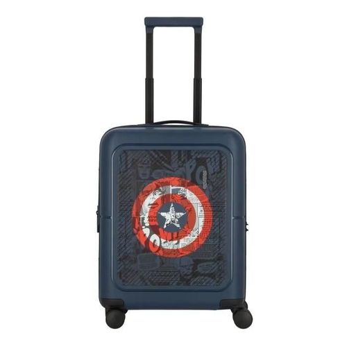 Valise cabine 55cm American Tourister Dashpop Marvel avec soufflet d'extension capt america shield - Bleu