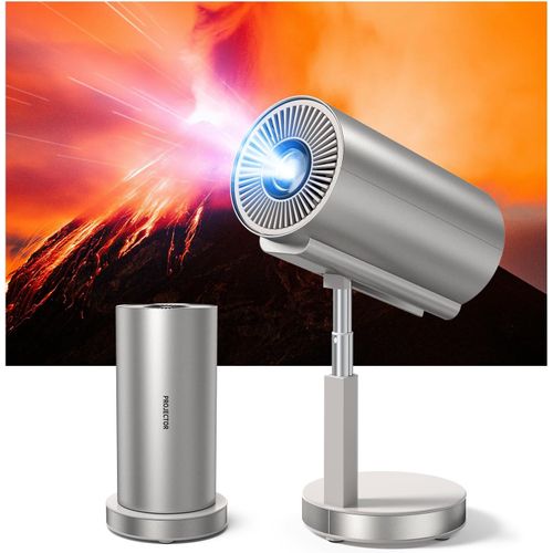 ChenQuanSarl-Projecteur Portable 4K Supportée Vidéoprojecteur Portable Pour Home Cinéma Avec Tige Rétractable, Wifi Et Bt, Rotation 90°, Android 11.0 Projecteur Home Cinéma Pour Réunion, Étude, Exerc