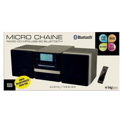 Micro chaine noire et grise +2 hauts parleurs radio CD MP3 USB SD