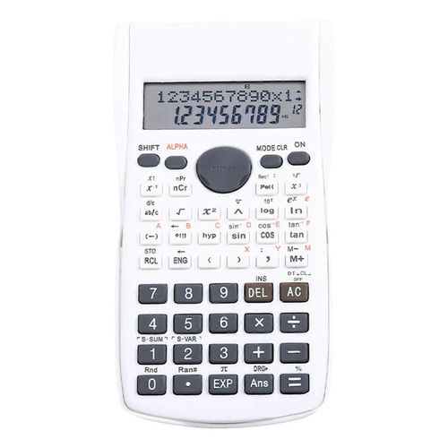 Calculatrice scientifique 12 chiffres 240 fonctions multifonction grand écran fonction calculatrice avec couverture rigide coulissante blanche