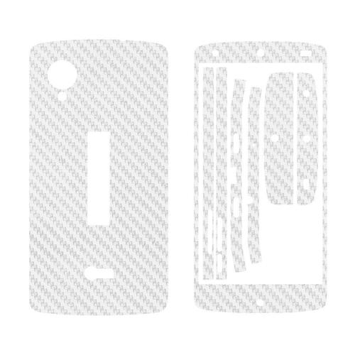 Sticker Autocollant Aspect Carbone 3d Skin Pour Lg Nexus 5 Blanc