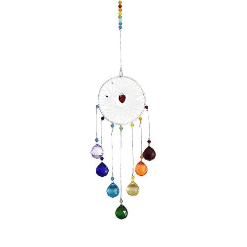 Home Décor Chakra Crystal Ball Catcher Mariage Jardin Fenêtre Suspendue
