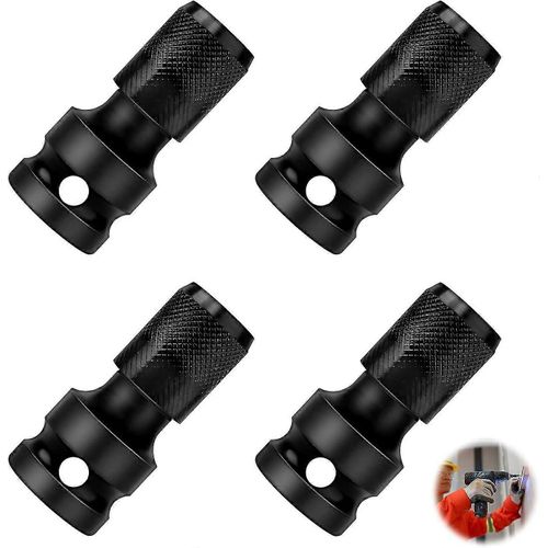 4 Pcs 1/2 « Carré à 1/4 « Adaptateur de prise hexagonale à libération rapide Convertisseur de mandrin Adaptateur hexadécimal pour cliquet d¿impact et clé à choc Tournevis Bit Hold