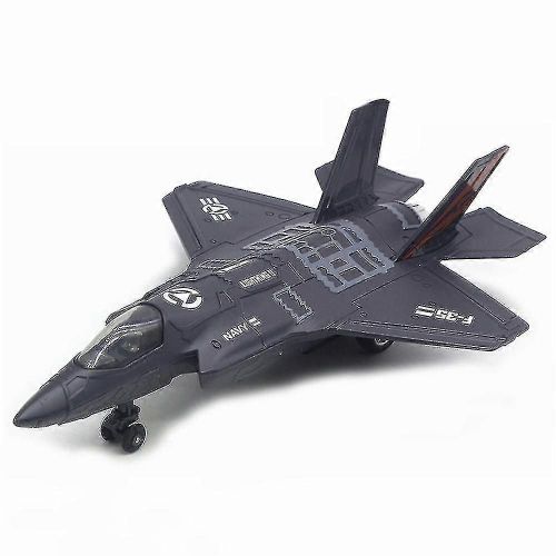 Grand alliage Pull Back F-35 Modèle d¿avion de chasse Musique Led Avion Jouet Cadeau( Couleur: Noir )