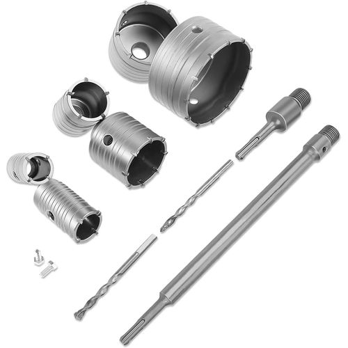 ChenQuanSarl-Trépan Béton, Set De Scies Cloches, Jeu De Forets Pour Carottiers Tct, Scie Cloche Beton, Carotteuse Beton, Coupe-Trous Pour Maçonnerie En Tungstène À Tige D'Extension Sds Plus, 10 Pièce