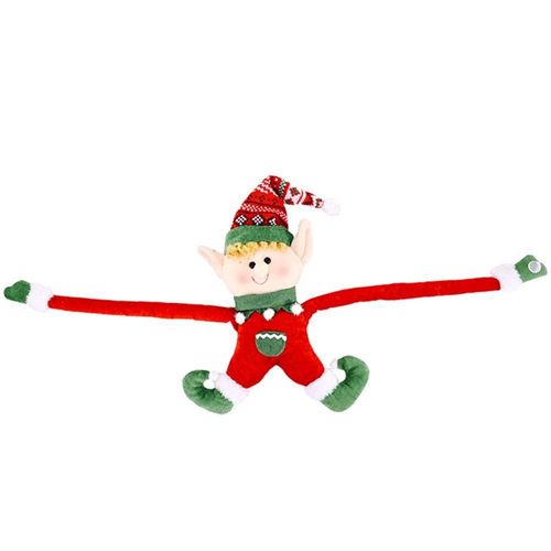 Embrasses À Rideaux De Noël, Décoration De Fenêtre À Boucle, Motif Elfe De Dessin Animé Mignon, Ornements De Noël, Poupée, Décorations De Vacances Pour La Maison