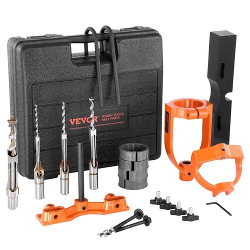 ChenQuanSarl-Fixation À Morta r Pour Perceuse À Colonne, 4 Forets, Kit Burins À Trous Carrés, Ensemble De Localisateur De Forets D'Établi, Outils À Morta Et Tenon Avec 5 Bagues, Pour Le Travail Du Bo