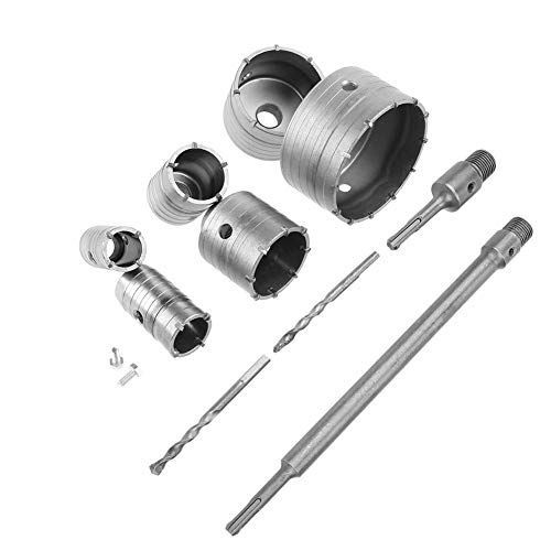 ChenQuanSarl-Couronne Scie Trépan, 10 Pièces Trépan Béton Sds Tige D'Extension Pointe En Carbure De Tungstène- Ø35Mm, 40Mm, 50Mm, 65Mm, 80Mm Et 110Mm