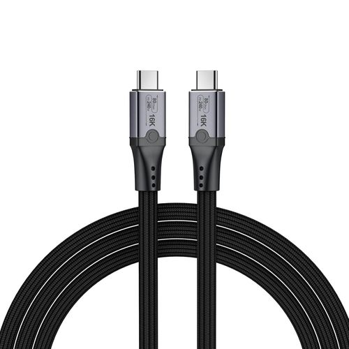 CLICKSELL-80Gbps Pour Le Câble Thunderbolt 5 Tresse Usb-C Vers Usb-C 1M-Augmentation De La Largeur De Bande De 120 Gbps, 240W Chargement Pour Iphone 16/15, Thunderbolt 4/3, Usb4-Noir