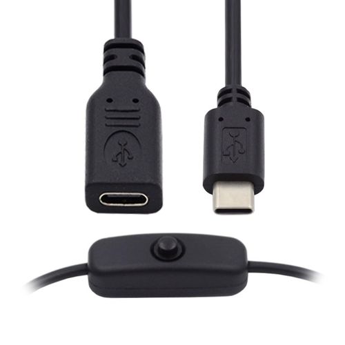 CLICKSELL-Câble Usb-C Avec Interrupteur Marche/Arrêt Usb Type C Mâle À Femelle Pour Clavier D'Ordinateur Portable Raspberry Pi 4B