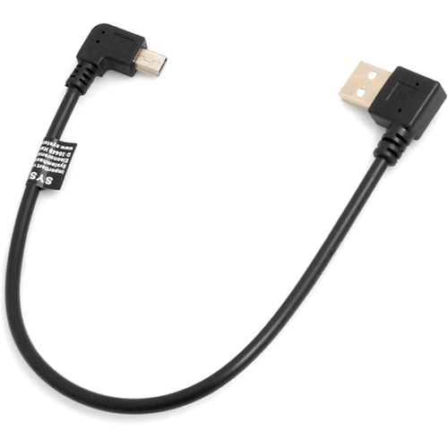 CLICKSELL-Câble Mini Usb Angle De 90 ° Coudé Vers La Droite Vers Connecteur Usb Type A (Male) Coudé Vers La Gauche + Câble De Chargement Et De Données 26 Cm