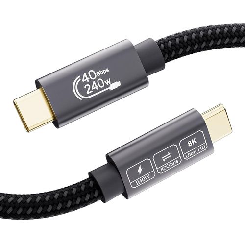 CLICKSELL-Câble Usb4 Avec Câble Thunderbolt 4 2M,Charge Rapide 240W 5A Pd3.1,8K@60Hz 4K@144Hz Câble Vidéo, 40Gbps Cable Usb C Données Pour Thunderbolt 3,Iphone16, Iphone15,Pssd,Macbook,Ipad