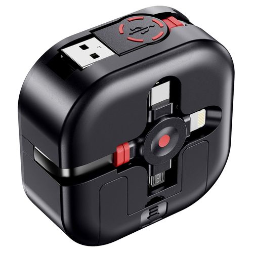 CLICKSELL-1.2M Câble De Charge Rétractable, 3 En 1 Câble Usb Multi, Câble Chargeur Universel Charge Rapide Avec Ip/Micro Usb/Type C Pour Iphone/Tablets/Samsung Galaxy/Lg/Pixel/Huawei/Htc/Oneplus/Ps
