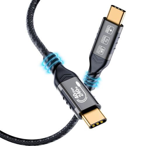 CLICKSELL-Cable Thunderbolt 4 40Gbps Supporte 8K@60Hz/4K@120Hz,240W 48V/5A Pd3.1 Usb-C Compatible Avec Thunderbolt 3/Usb 4 Pour Macbook, Mac Studio Display, Hub, Switch, Dock (1,5M)