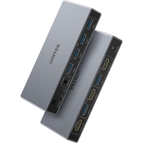 CLICKSELL-Commutateur Kvm Hdmi Usb 3.0, 1 Moniteur, 2 Ordinateurs, Commutateurs Kvm 4K @ 60 Hz, 4 Ports Usb Pour 2 Ordinateurs, Partage, Moniteur, Clavier, Souris, Disques Durs 5 Gbit/S, 2 Câbles