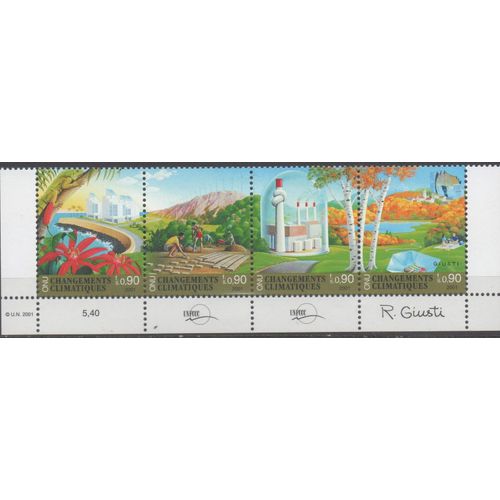 Nations Unies Timbres Changements Climatiques 2001