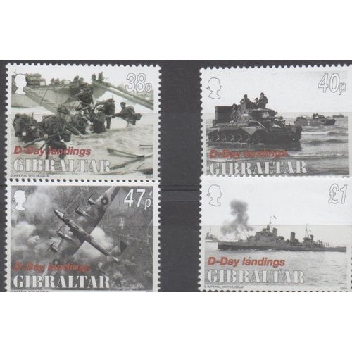 Gibraltar Timbres Débarquement Du 6 Juin 1944-2004