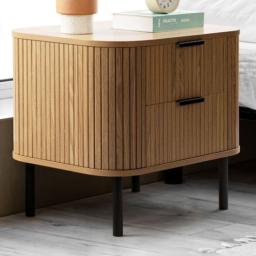 Table De Chevet 2 Tiroirs Ub2014 Callix Mdf Lattes Chêne L.57 Cm (Lorikeet Living)