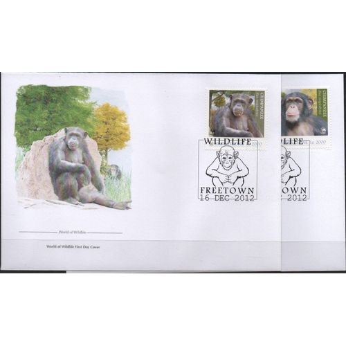 Sierra Leone Enveloppes Animaux : Les Chimpanzés 2012