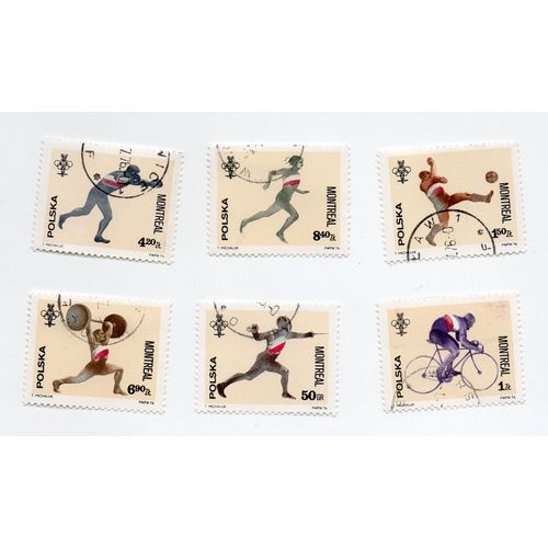 Pologne- Lot De 6 Timbres Oblitérés- Jeux Olympiques De Montréal