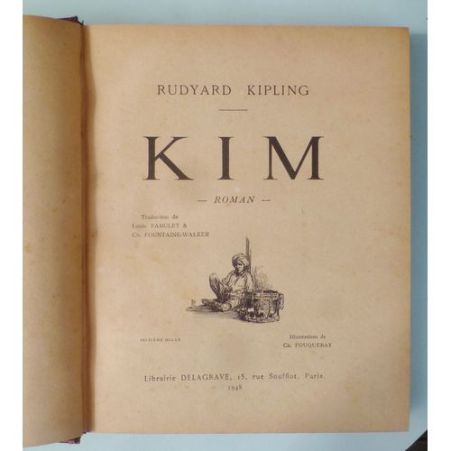 Kim Roman Rudyard Kipling 1948 Illustr. Fouqueray Delagrave 279 Pages 22,5x28cm