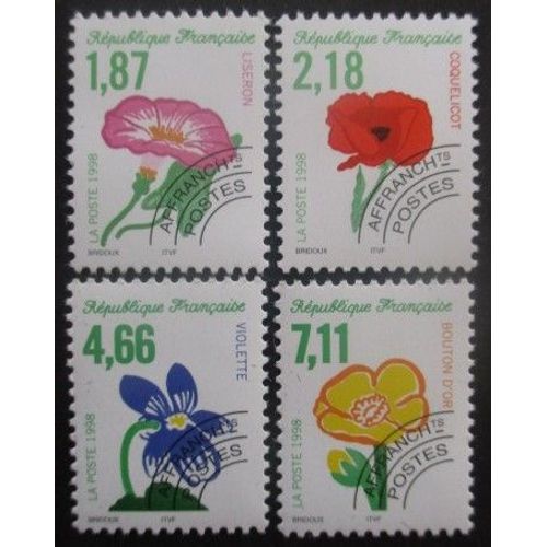 France Préoblitéré Série N°240 Au 243 Fleurs Neuf **