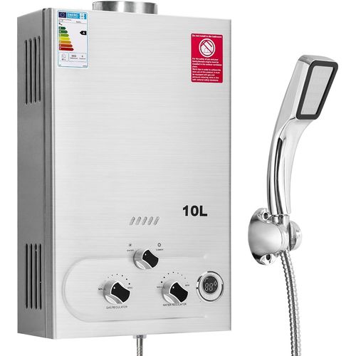 Chauffe-eau à Gaz 10LPM, 20KW Chauffe-eau à Gaz GPL Propane Butane,Pression d'eau de Démarrage Super Basse,pour la Maison et I'extérieur