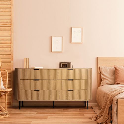 Commode 6 Tiroirs Callix Uh11114 Mdf Lattes Coloris Chêne (Lorikeet Living)