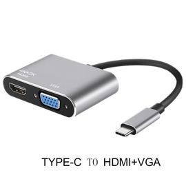 Adaptateur USB type-c vers HDMI 4K,VGA,USB 3.0,convertisseur Audio-vidéo PD 87W,chargeur rapide pour Macbook pro,Samsung s9 s10 - Type 2 in i (no USB PD)