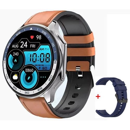 Dt Watch X Amoled Montre-Bracelet Pour Homme Et Femme,4 Go,Dean 3d,Aod,Modes Usb,Photo,Album,Local,Mp3,Mp4,Vidéo,Musique,Smartwatch - Type Silver Brown