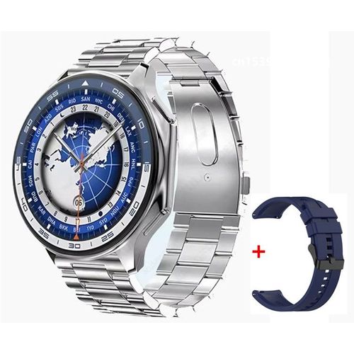 Dt Watch X Amoled Montre-Bracelet Pour Homme Et Femme,4 Go,Dean 3d,Aod,Modes Usb,Photo,Album,Local,Mp3,Mp4,Vidéo,Musique,Smartwatch - Type Silver Steel