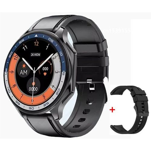 Dt Watch X Amoled Montre-Bracelet Pour Homme Et Femme,4 Go,Dean 3d,Aod,Modes Usb,Photo,Album,Local,Mp3,Mp4,Vidéo,Musique,Smartwatch - Type Black Leather
