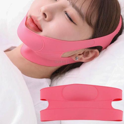 Masque Amincissant Respirant Et Délicat Pour Le Visage Et Le Cou,Lifting Du Double Menton,Bande De Sommeil Raffermissante - Type Pink